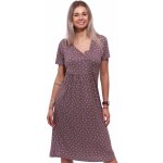 Jemná košilka se vzorem růžových srdíček pro ženy 1D1501 hnědá – Zboží Dáma