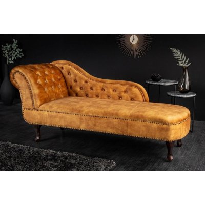 LuxD Chesterfield hořčičný samet – Zboží Dáma