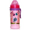 Dětská láhev a učící hrnek Lorelli netekoucí láhev s pítkem klip Zoo Pink 360 ml
