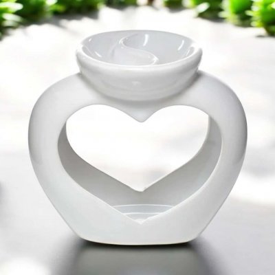 Eden Keramická aroma lampa na olej i vosk Srdce bílá – Hledejceny.cz