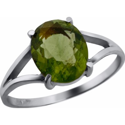 Vltavín Moldavite Stříbrný prsten s vltavínem 2000307740003