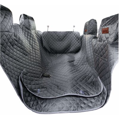 HobbyDog Ochranný potah na sedačky do auta šedý pro 2 psy 140 x 160 cm – Sleviste.cz