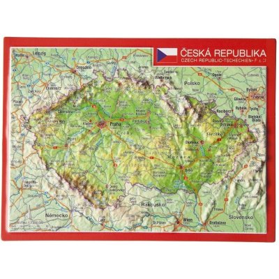 Georelief ČR - plastická pohlednice