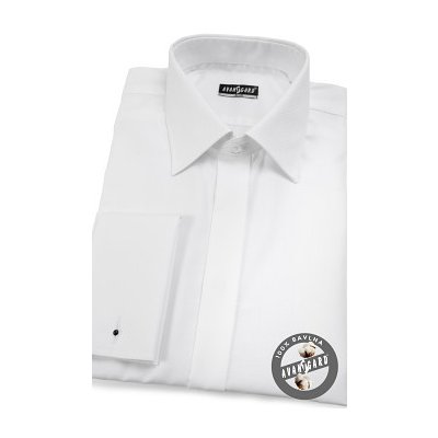 Avantgard pánská košile slim s krytou légou a dvojitými manžetami na manžetové knoflíčky bílá 111-97 – Zboží Mobilmania