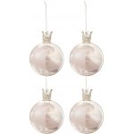 J-Line Set čtyř růžových skleněných vánočních ozdob Atira 10 cm – Hledejceny.cz