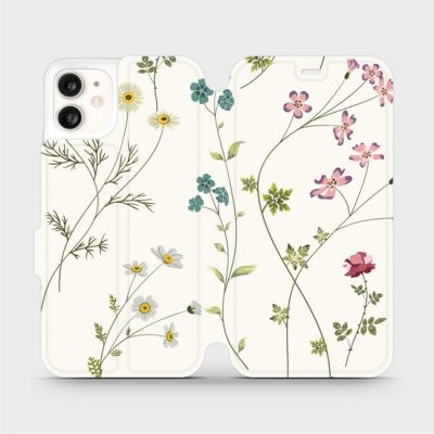 Pouzdro Mobiwear parádní flip Apple iPhone 11 - MD03S Tenké rostlinky s květy