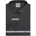 AMJ pánská bavlněná košile dlouhý rukáv regular fit VDBR1481 tmavě šedá kostičkovaná – Zboží Dáma