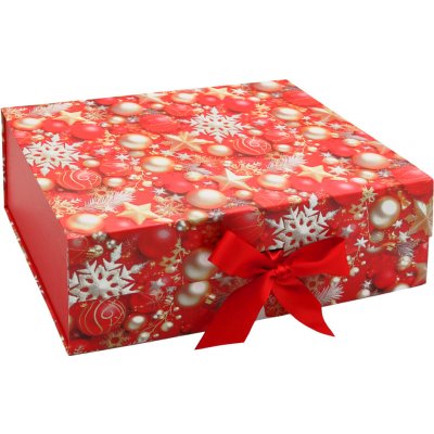 JUNIOR Dárková krabice vánoční s mašlí 33 x 25 x 12 cm vánoční ozdoby 594902 – Zboží Dáma