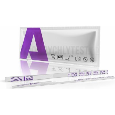 Alltest Těhotenský test z moči 25mIU/mL proužek 80 x 2,5 mm – Sleviste.cz