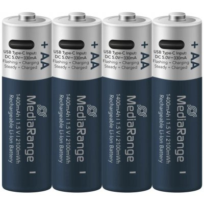 MediaRange nabíjecí USB-C 1400 mAh 4ks MRBAT161 – Zboží Živě