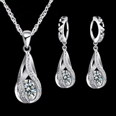 Fally Souprava náhrdelník a náušnice se zirkony Tears of Life JS1339 – Hledejceny.cz