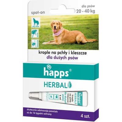 HAPPS Herbal kapky proti blechám a klíšťatům pro velké psy 20-40 kg – Hledejceny.cz