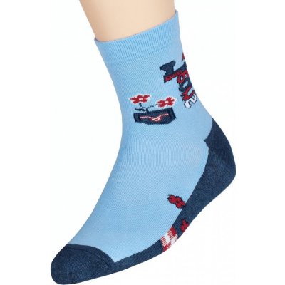 STEVEN Dívčí klasické ponožky vzor 014/6 modrá tmavá