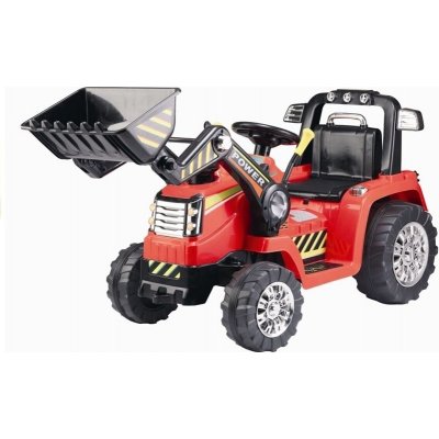Mamido elektrický traktor Power s radlicí červená – Sleviste.cz