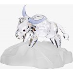 Preciosa Skleněná figurka Buvol - čínský zodiak z českého křišťálu Preciosa, vyšší podstavec, šedá – Hledejceny.cz