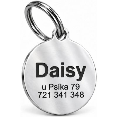 u Psíka Kulatá psí známka 25*30mm Stříbrná – HobbyKompas.cz