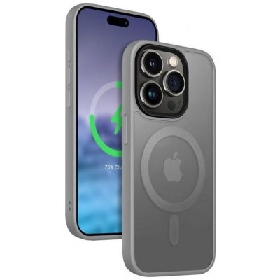 Crong Hybrid Frost MAG Cover iPhone 15 Pro Max MagSafe šedé – Zboží Živě