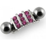 Šperky4U stříbrný piercing do pupíku se štítem BP01165-P – Zboží Mobilmania