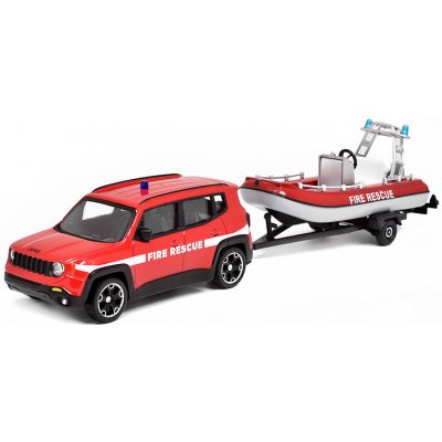 Mondo Motors Jeep Renegade Fire Rescue s přívěsem a lodí 2017 1:43 – Zboží Mobilmania