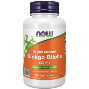 Now Foods Ginkgo biloba extrakt + Eleuterokok 100 rostlinných kapslí