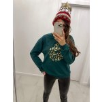 Mikina vánoční koulí 03 zelená BLZ27-21 – Zboží Dáma