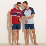 Blancheporte pánské pyžamo krátké 2ks červené a tmavě modré – Zboží Mobilmania