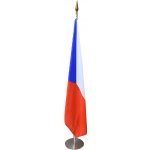 Nerezový stojan s textem hymny, dřevěná žerď, vlajka ČR Alerion – Hledejceny.cz