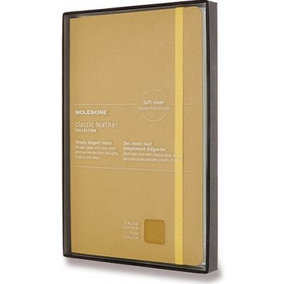 Moleskine Zápisník kožený měkké desky L, linkovaný, žlutý linkovaný A5 88 listů – Zboží Živě