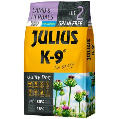 Julius K9 Grain Free Puppy & Junior Utility Dog Lamb & Herbals 10 kg – Zboží Mobilmania