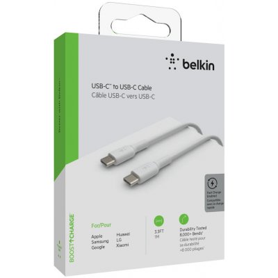 Belkin CAB003bt1MWH USB-C - USB-C, 1m, bílý – Zbozi.Blesk.cz