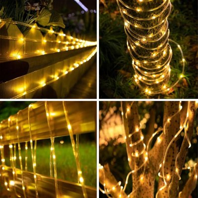Real Home Světelný řetěz – solární LED vánoční girlanda, 12 m, 8 režimů, teplá bílá – Hledejceny.cz
