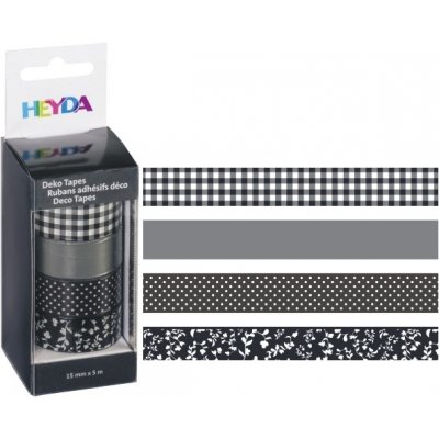 Heyda papírová 1,5 cm x 5 m černý mix 4 ks – Zboží Dáma