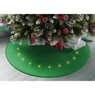 MagicHome Koberec Vánoce zelený s hvězdičkami 22 LED teplá bílá 2xAA 90 cm – Hledejceny.cz