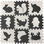 Bella Nova Pěnové puzzle 9 ks 30 x 30 x 1 cm zvířátka černobílé – Zboží Dáma