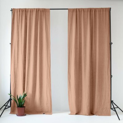 Linen Tales Cafe Creme závěs hnědá/růžová – Hledejceny.cz