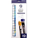 Akrylové barvy 12ks 12ml i na keramiku,sklo,kameny – Zboží Dáma