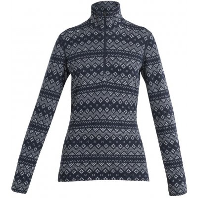 Icebreaker Wmns Merino 260 Vertex LS Half Zip First Snow Midnight Navy