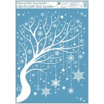 Okenní folie s glitrem 50x35cm zimní stromy – Hledejceny.cz