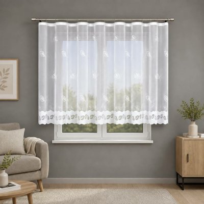 Dekorační žakárová záclona s řasící páskou HELLEN 140 bílá 300x140 cm MyBestHome – Hledejceny.cz