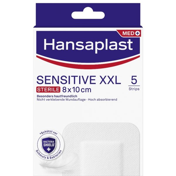 Náplast Hansaplast Med Sensitive XXL 8 x 10 cm elastická náplast 5 ks