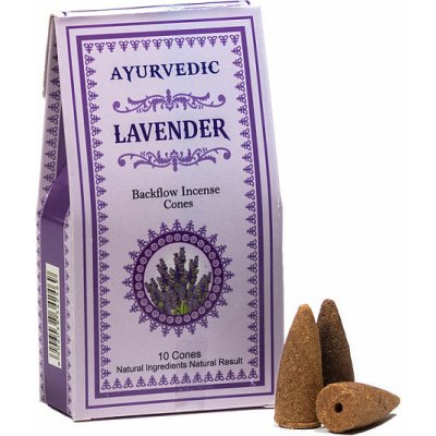 Ajurvéda Vonné kužely pro tekoucí dým Lavender Backflow Incense Cones 10 ks – Zbozi.Blesk.cz