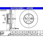 Brzdový kotouč ATE 24.0122-0258.1 – Zboží Mobilmania