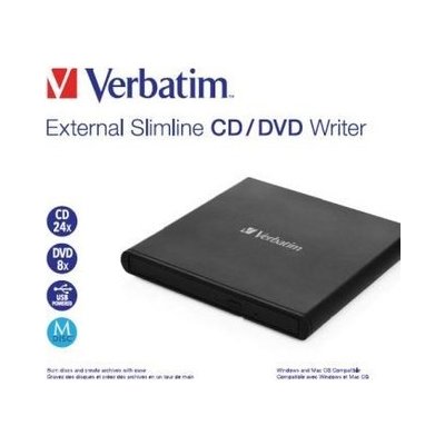 VERBATIM externí mechanika Slimline CD/DVD Writer USB - without NERO – Sleviste.cz