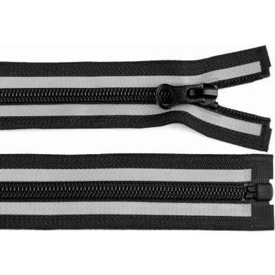Zip spirálový No 5 reflexní délka 50 cm - (322) černá – Zboží Mobilmania