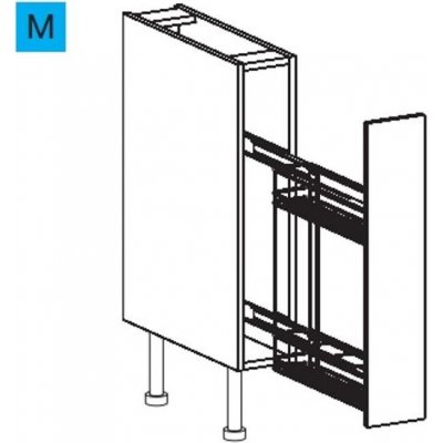 EBS ES15CB Skříňka spodní plnovýsuv 15 cm, bílá lesk 1 set – Zboží Dáma