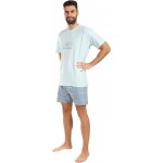 Gina 79174 pánské pyžamo krátké sv. šedá měsíc – Zboží Dáma