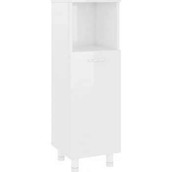shumee Koupelnová skříňka bílá vysoký lesk 30 x 30 x 95 cm dřevotříska