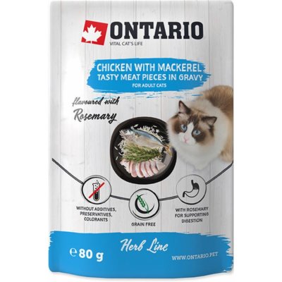 Ontario Herb Cat Chicken with Mackerel 80 g – Hledejceny.cz