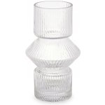 Giftdecor Skleněná váza, rýhované sklo, 9,5 x 16,5 cm, transparentní transparentní – Hledejceny.cz