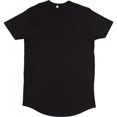 Mantis prodloužené organické tričko s kulatým lemem Černá P126